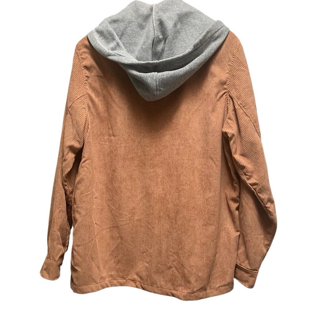 Men’s BluGear Hooded Lightweight Corduroy Camel Shacket - Picture 6 of 9